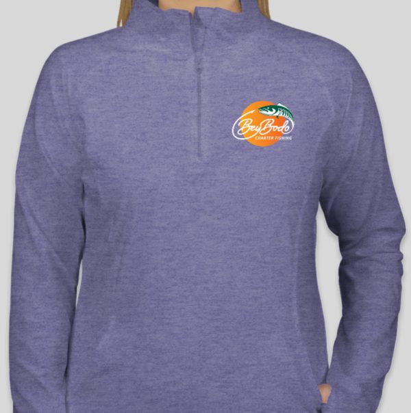SPORT-TEK WOMEN'S 3/4 ZIP PULLOVER ROYAL HEATHER